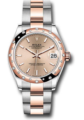 Rolex Steel & Rose Gold Datejust 31 Pink Index Oyster Diamond Bezel 24