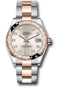 Rolex Steel & Rose Gold Datejust 31 Silver Diamond Oyster Diamond Bezel 24