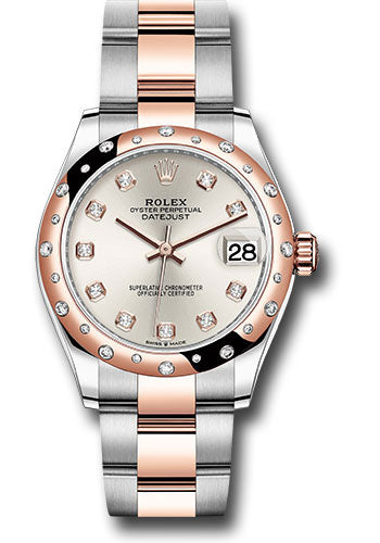 Rolex Steel & Rose Gold Datejust 31 Silver Diamond Oyster Diamond Bezel 24