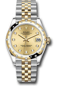 Rolex Steel & Yellow Gold Datejust 31 Champagne Diamond Jubilee Diamond Bezel 24