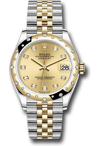 Rolex Steel & Yellow Gold Datejust 31 Champagne Diamond Jubilee Diamond Bezel 24