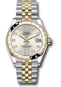 Rolex Steel & Yellow Gold Datejust 31 Silver Diamond Jubilee Diamond Bezel 24