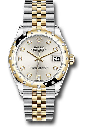 Rolex Steel & Yellow Gold Datejust 31 Silver Diamond Jubilee Diamond Bezel 24