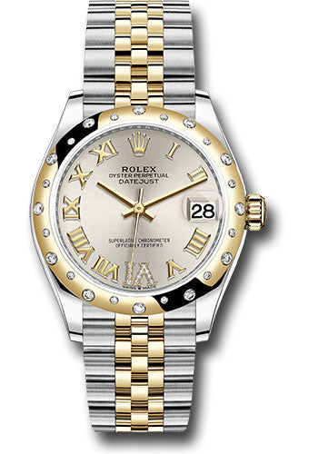 Rolex Steel & Yellow Gold Datejust 31 Silver Roman Diamond VI Jubilee Diamond Bezel 24
