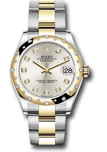 Rolex Steel & Yellow Gold Datejust 31 Silver Diamond Oyster Diamond Bezel 24