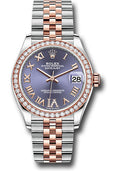 Rolex Steel & Rose Gold Datejust 31 Aubergine Roman Diamond VI Jubilee Diamond Bezel
