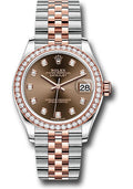 Rolex Steel & Rose Gold Datejust 31 Chocolate Diamond Jubilee Diamond Bezel