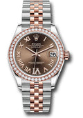 Rolex Steel & Rose Gold Datejust 31 Chocolate Roman Diamond VI Jubilee Diamond Bezel