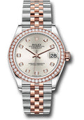 Rolex Steel & Rose Gold Datejust 31 Silver Diamond Jubilee Diamond Bezel