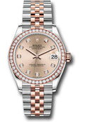 Rolex Steel & Rose Gold Datejust 31 Rose Diamond Jubilee Diamond Bezel