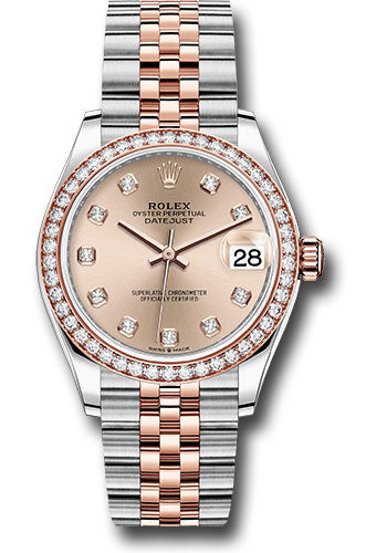 Rolex Steel & Rose Gold Datejust 31 Rose Diamond Jubilee Diamond Bezel