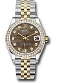 Rolex Steel & Yellow Gold Datejust 31 Dark Mother Of Pearl Diamond Jubilee Diamond Bezel