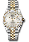 Rolex Steel & Yellow Gold Datejust 31 Silver Diamond Jubilee Diamond Bezel