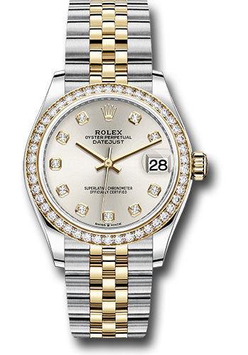 Rolex Steel & Yellow Gold Datejust 31 Silver Diamond Jubilee Diamond Bezel