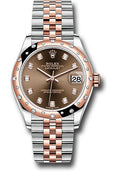 Rolex Steel & Rose Gold Datejust 31 Chocolate Diamond Jubilee Diamond Bezel 24