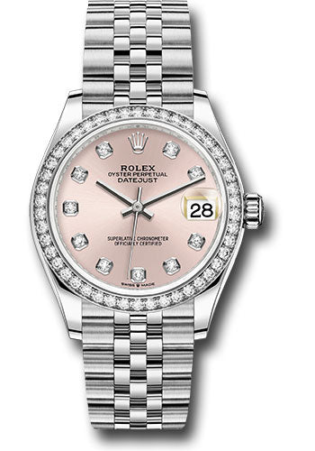 Rolex Steel & White Gold Datejust 31 Pink Diamond Jubilee Diamond Bezel