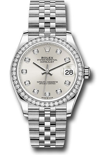 Rolex Steel & White Gold Datejust 31 Silver Diamond Jubilee Diamond Bezel