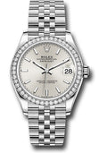 Rolex Steel & White Gold Datejust 31 Silver Index Jubilee Diamond Bezel