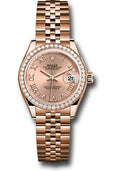 Rolex Everose Gold Datejust 28 Rose Roman President Diamond Bezel