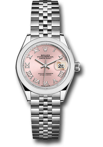 Rolex Steel Lady Datejust 28 Pink Roman Jubilee