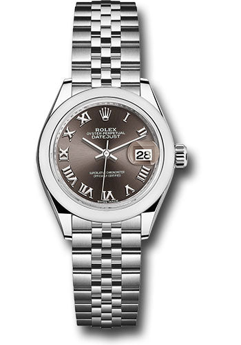 Rolex Steel Lady Datejust 28 Dark Grey Roman Jubilee