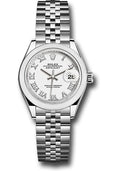 Rolex Steel Lady Datejust 28 White Roman Jubilee