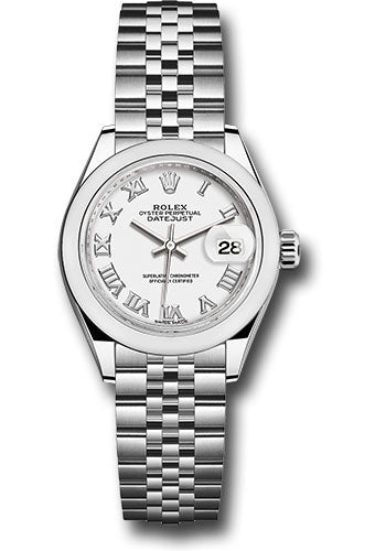 Rolex Steel Lady Datejust 28 White Roman Jubilee