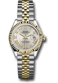 Rolex Steel & Yellow Gold Datejust 28 Silver Roman Jubilee