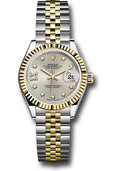 Rolex Steel & Yellow Gold Datejust 28 Silver Diamond Star Jubilee