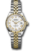 Rolex Steel & Yellow Gold Datejust 28 White Roman Jubilee