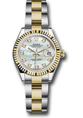 Rolex Steel & Yellow Gold Datejust 28 Mother Of PearlDiamond Oyster