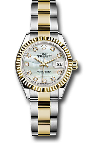 Rolex Steel & Yellow Gold Datejust 28 Mother Of PearlDiamond Oyster
