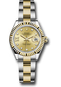 Rolex Steel & Yellow Gold Datejust 28 Champagne Diamond Star Oyster