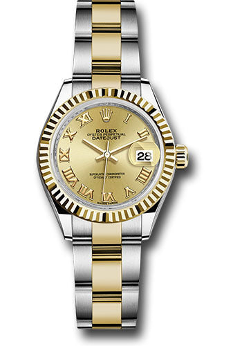 Rolex Steel & Yellow Gold Datejust 28 Silver Roman Oyster
