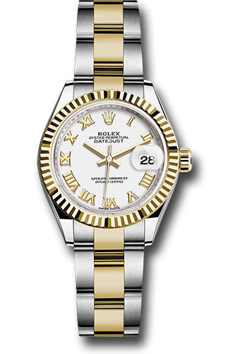 Rolex Steel & Yellow Gold Datejust 28 White Roman Oyster