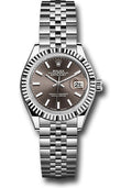 Rolex Steel & White Gold Datejust 28 Dark Grey Index Jubilee