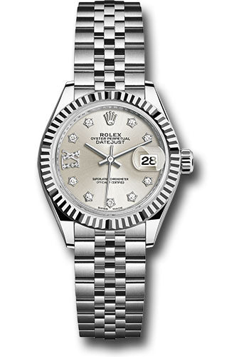 Rolex Steel & White Gold Datejust 28 Silver Diamond Star Jubilee