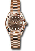 Rolex Everose Gold Datejust 28 Chocolate Index President