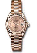 Rolex Everose Gold Datejust 28 Rose Roman President