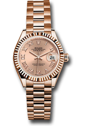 Rolex Everose Gold Datejust 28 Rose Roman President
