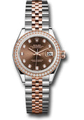 Rolex Steel & Everose Gold Datejust 28 Chocolate Diamond Jubilee Diamond Bezel