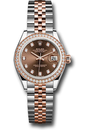 Rolex Steel & Everose Gold Datejust 28 Chocolate Diamond Jubilee Diamond Bezel