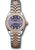 Rolex Steel & Everose Gold Datejust 28 Aubergine Diamond Jubilee Diamond Bezel