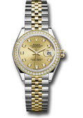 Rolex Steel & Yellow Gold Datejust 28 Champagne Diamond Jubilee Diamond Bezel