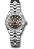 Rolex Steel & White Gold Datejust 28 Dark Grey Index Roman Diamond Bezel