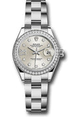 Rolex Steel & White Gold Datejust 28 Silver Diamond Star Oyster