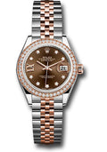 Rolex Steel & Everose Gold Datejust 28 Chocolate Star Diamond Jubilee Diamond Bezel