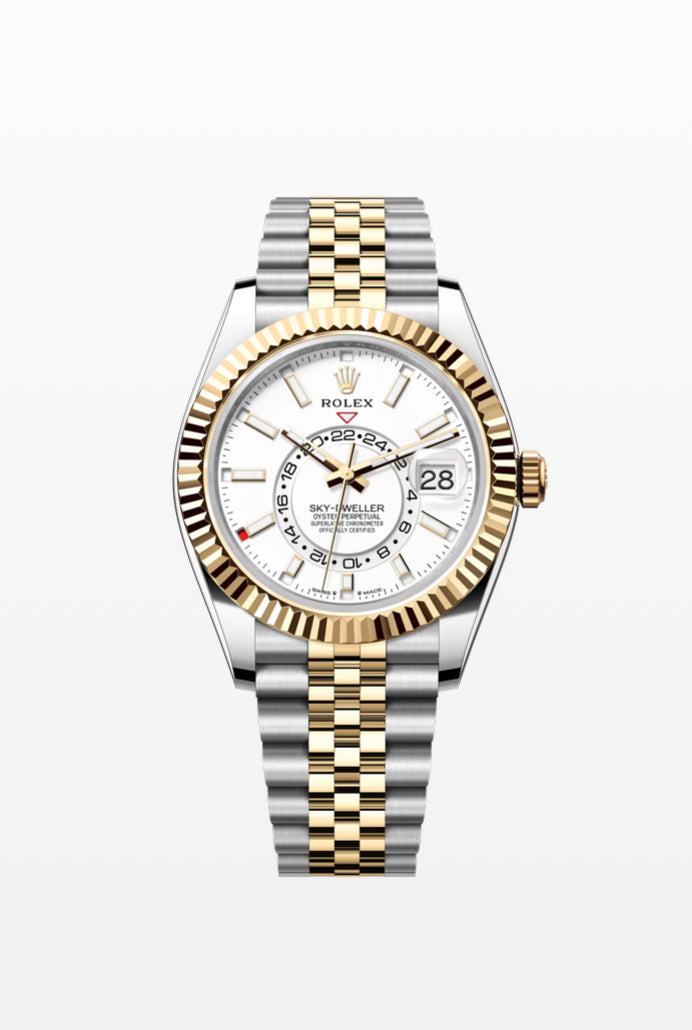 Rolex Yellow Rolesor Sky-Dweller 42 White Index Dial Jubilee