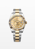 Rolex Yellow Rolesor Sky-Dweller 42 Champagne Index Dial Oyster