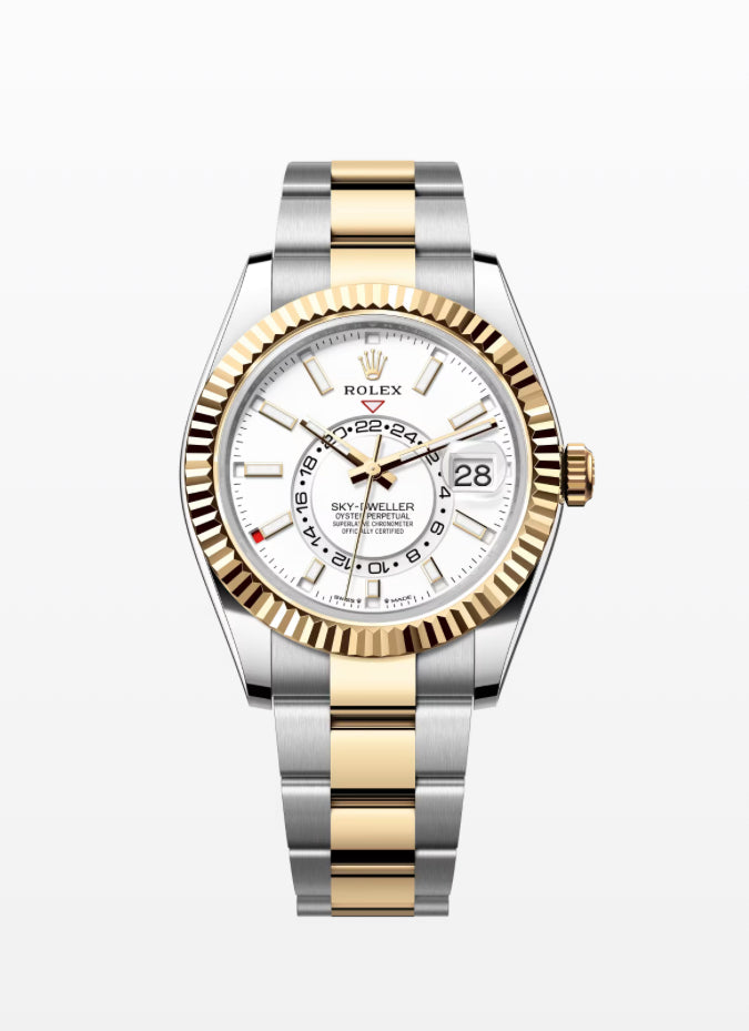 Rolex Yellow Rolesor Sky-Dweller 42 White Index Dial Oyster